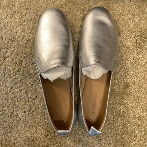 Everlane silver slip-on flats